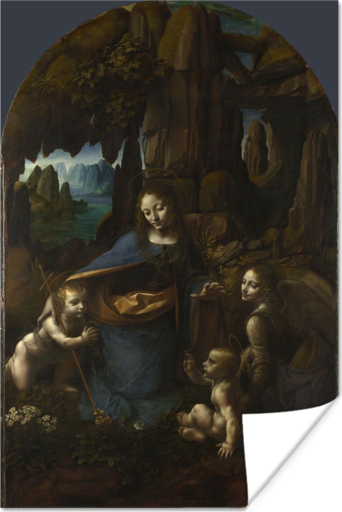 MuchoWow Poster Jungfrau auf dem Felsen - Leonardo da Vinci 20x30 cm - Papierdruck