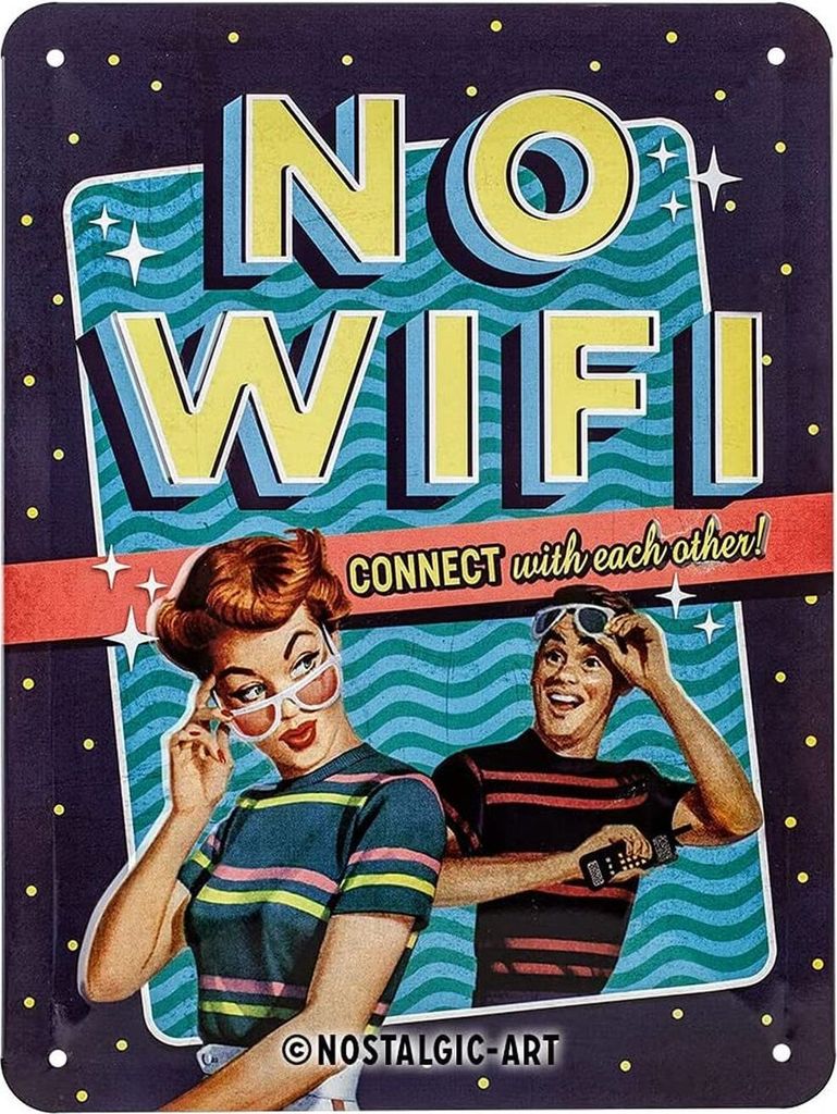Nostalgic-Art - Blechschild 15x20 cm - Say it 50's - No WiFi
