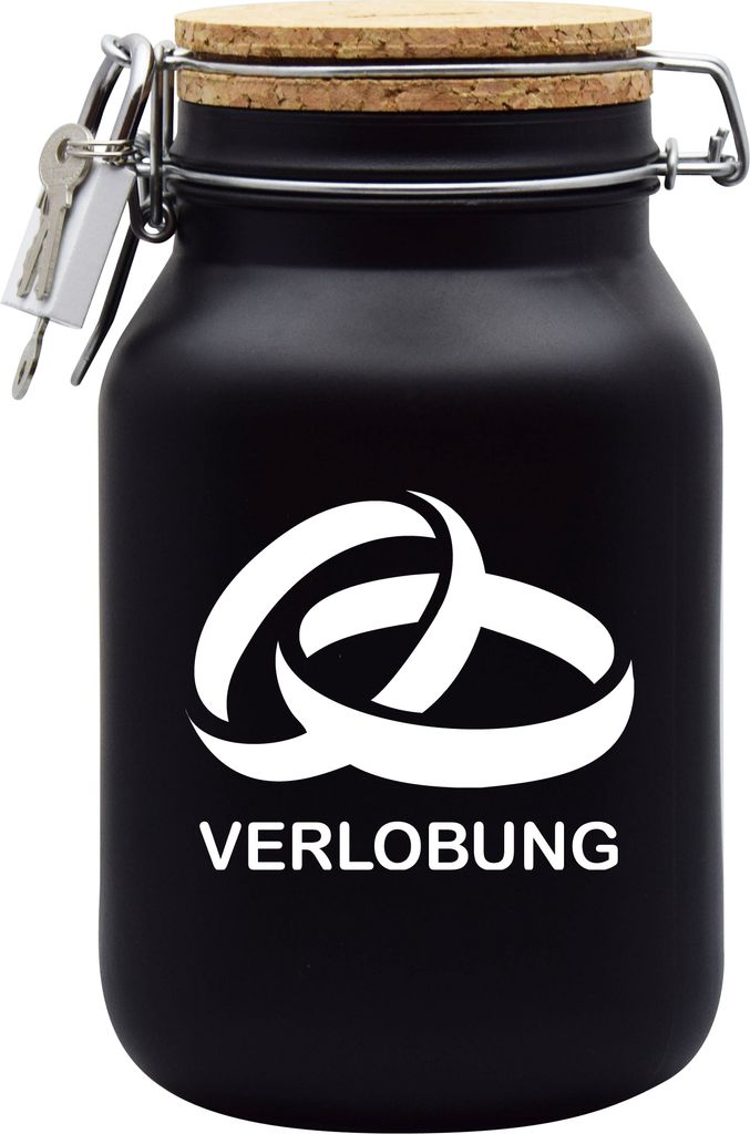 Spardose Geld Geschenk Ideen Verlobung Schwarz Größe XXL 3 Liter
