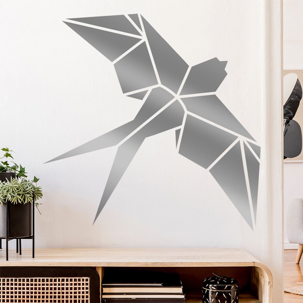 Papierfalten Vogel M2 Wandtattoo Wandaufkleber Wall Sticker - Dekoration, Küche, Wohnzimmer, Schlafzimmer, Badezimmer