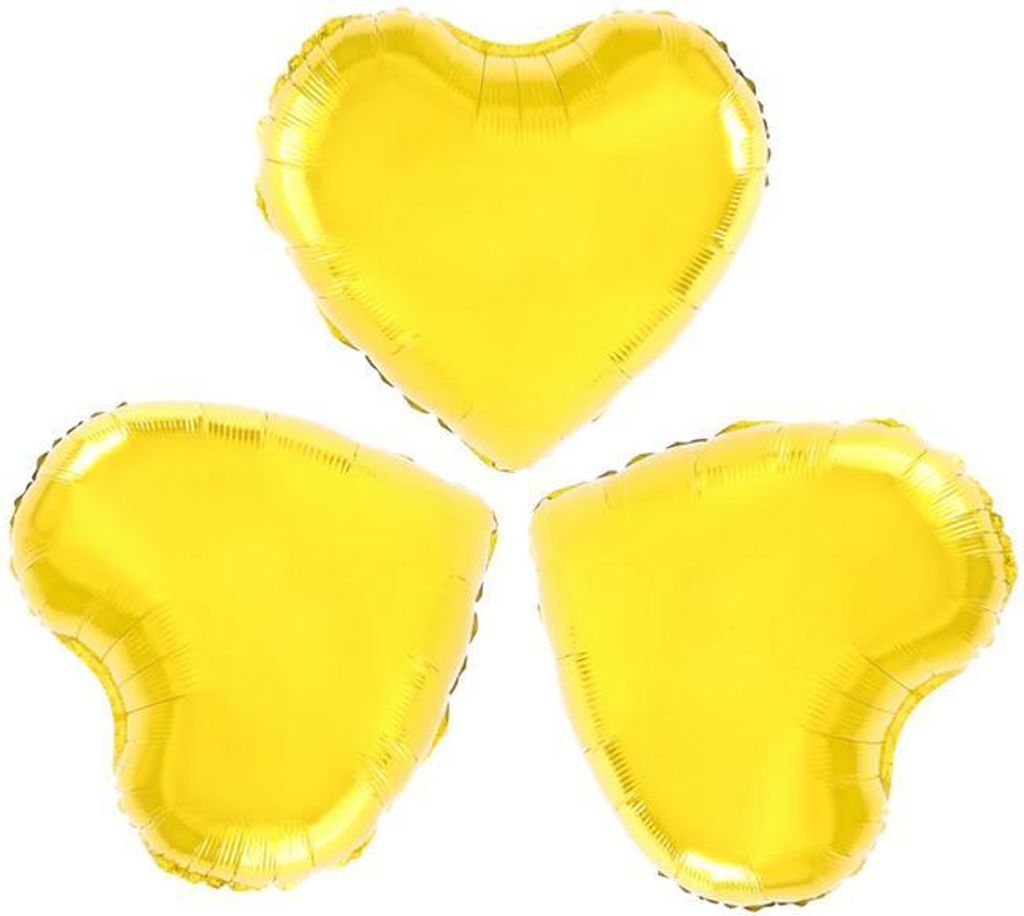 HERZ Folienballons Gelb Geburtstag 23cm 3St