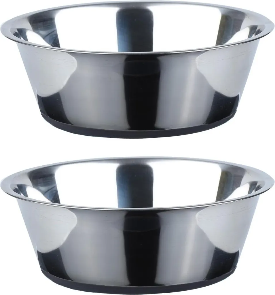 Duo de Gamelles Grandes Tailles pour Eau et Nourriture - 1,92 Litre