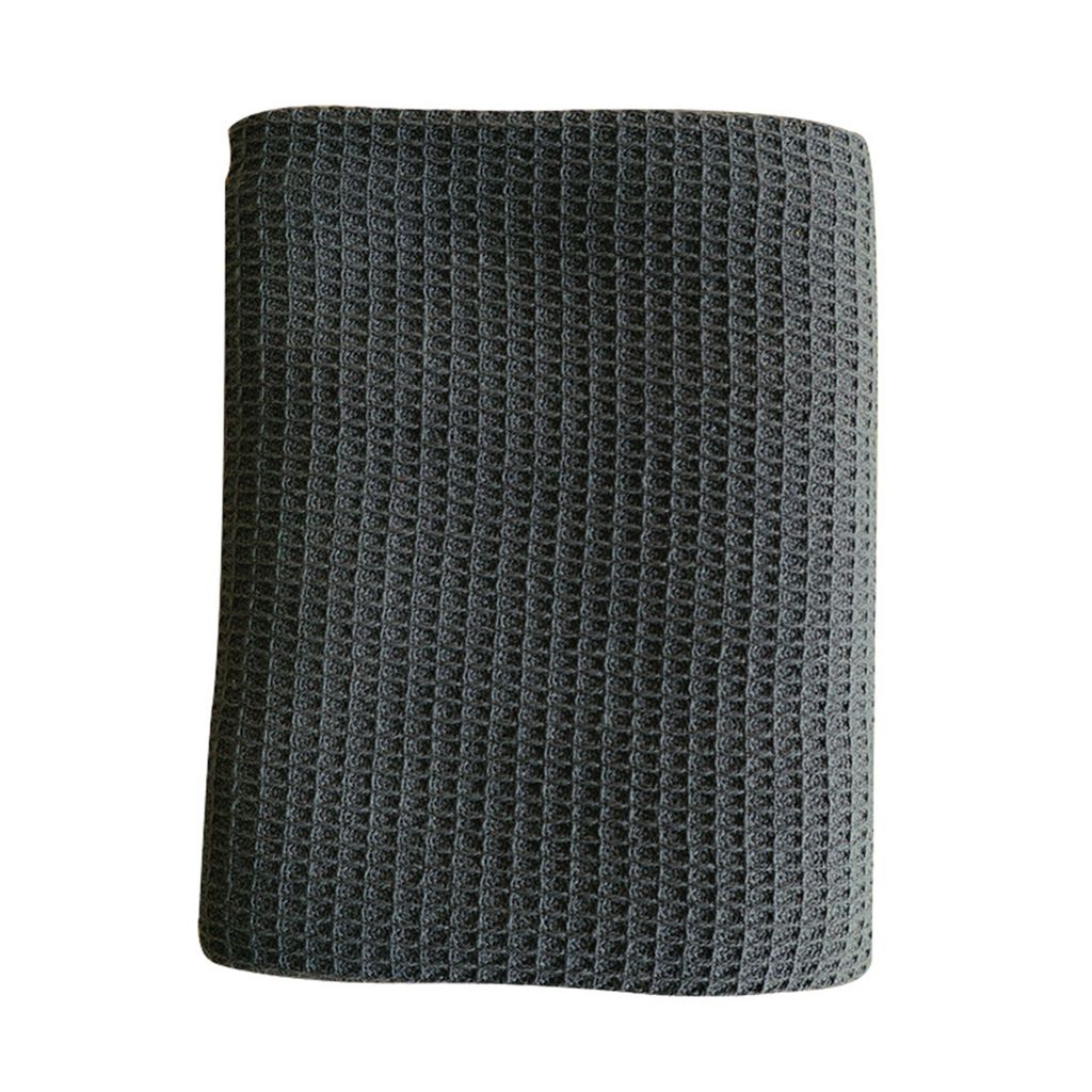 Waffeldesign Waschhandtücher hautfreundliche Baumwollschale Anti-Fade-Geschirrtücher für die Küche-Dunkelgrau
