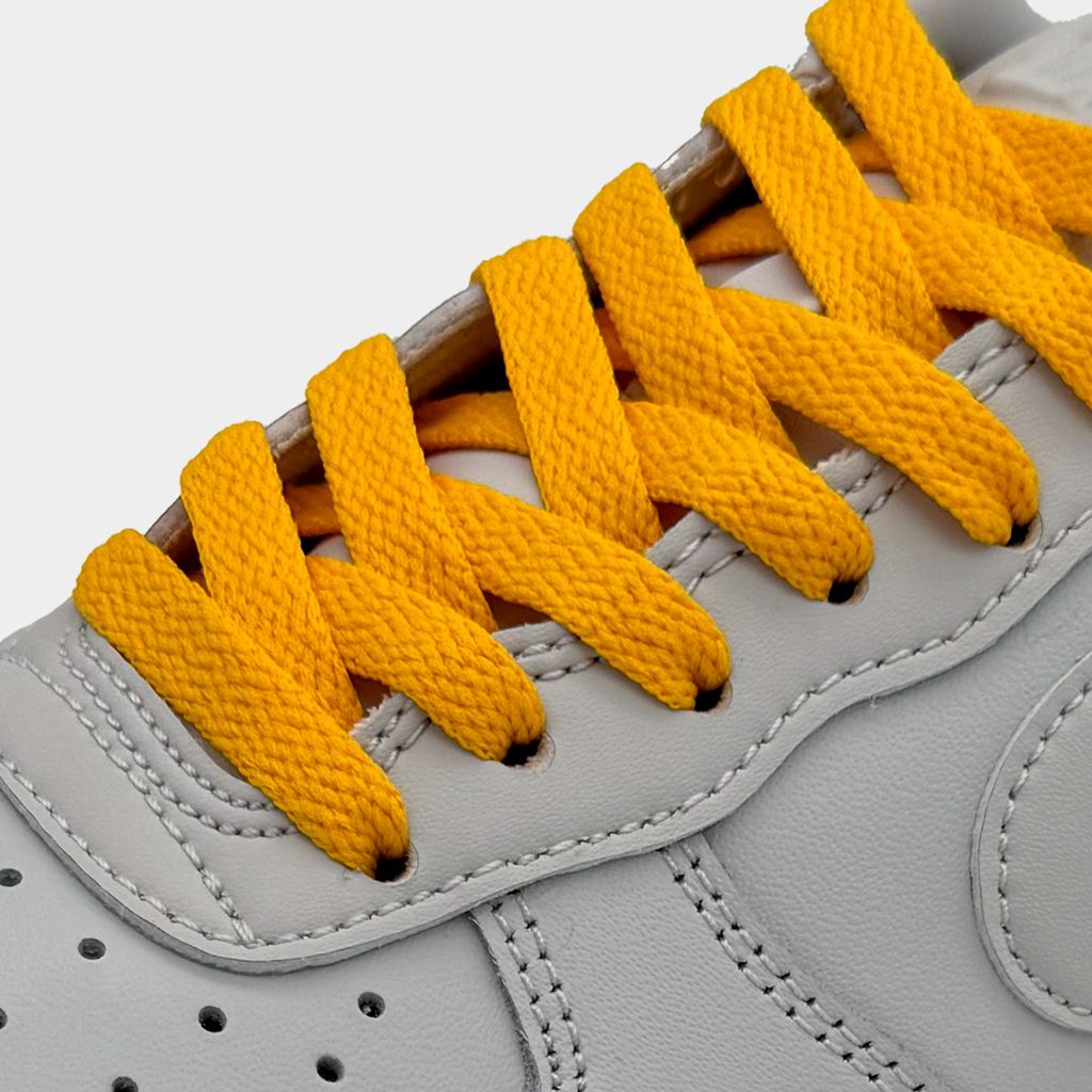 Flache Schnürsenkel Darkyellow für Nike Air Force 1, Jordan & Adidas – Sneaker Flatlaces Schuhbänder -160cm