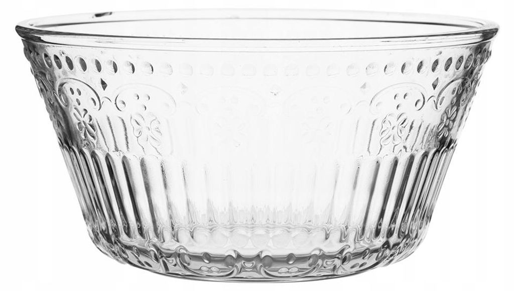 Glas-Salatschale geriffelt, transparent, 13 cm, 400 ml, spülmaschinenfest, 1 Stück