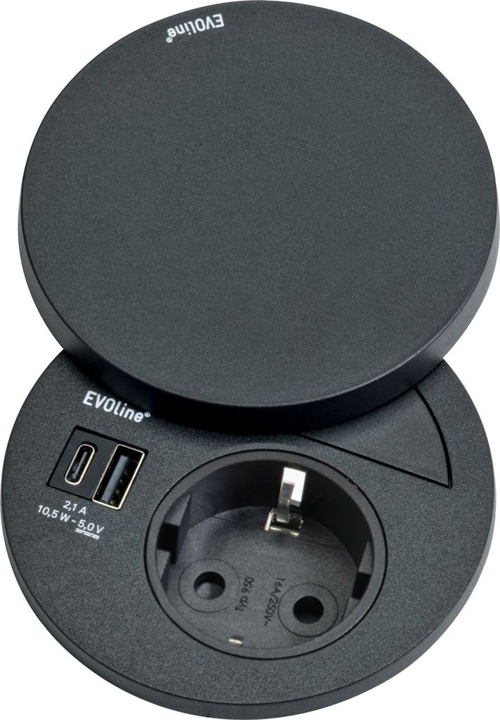 Einbausteckdose Circle 80 Bürosteckdose USB A/C Küchensteckdose Einbau