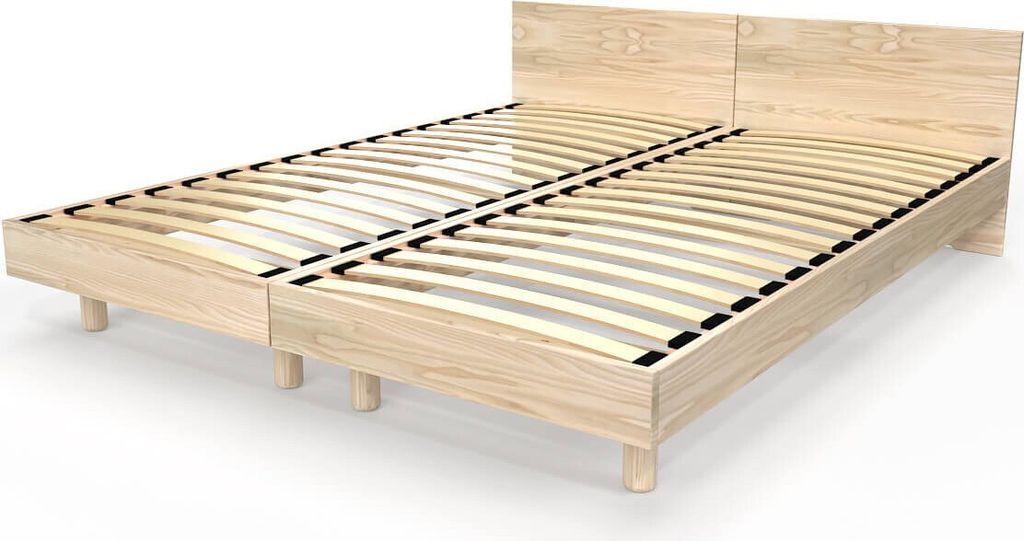 Zwillingsbett Massivholz mit Kopfteil Twin - 80x200 - Naturlack