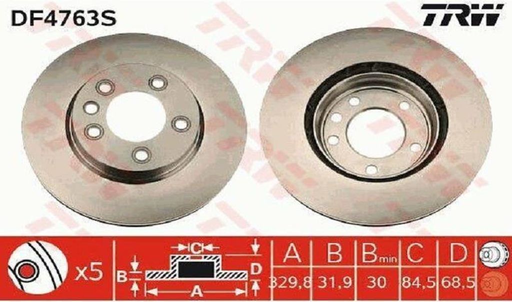 Trw Bremsscheibe Vorderachse DF4763S