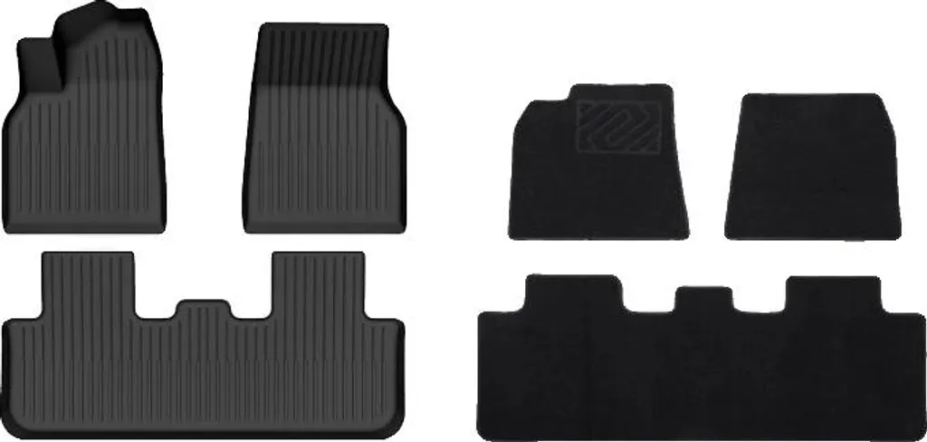 Tapis de voiture TPE imperméable - Pack de 6 pièces double épaisseur
