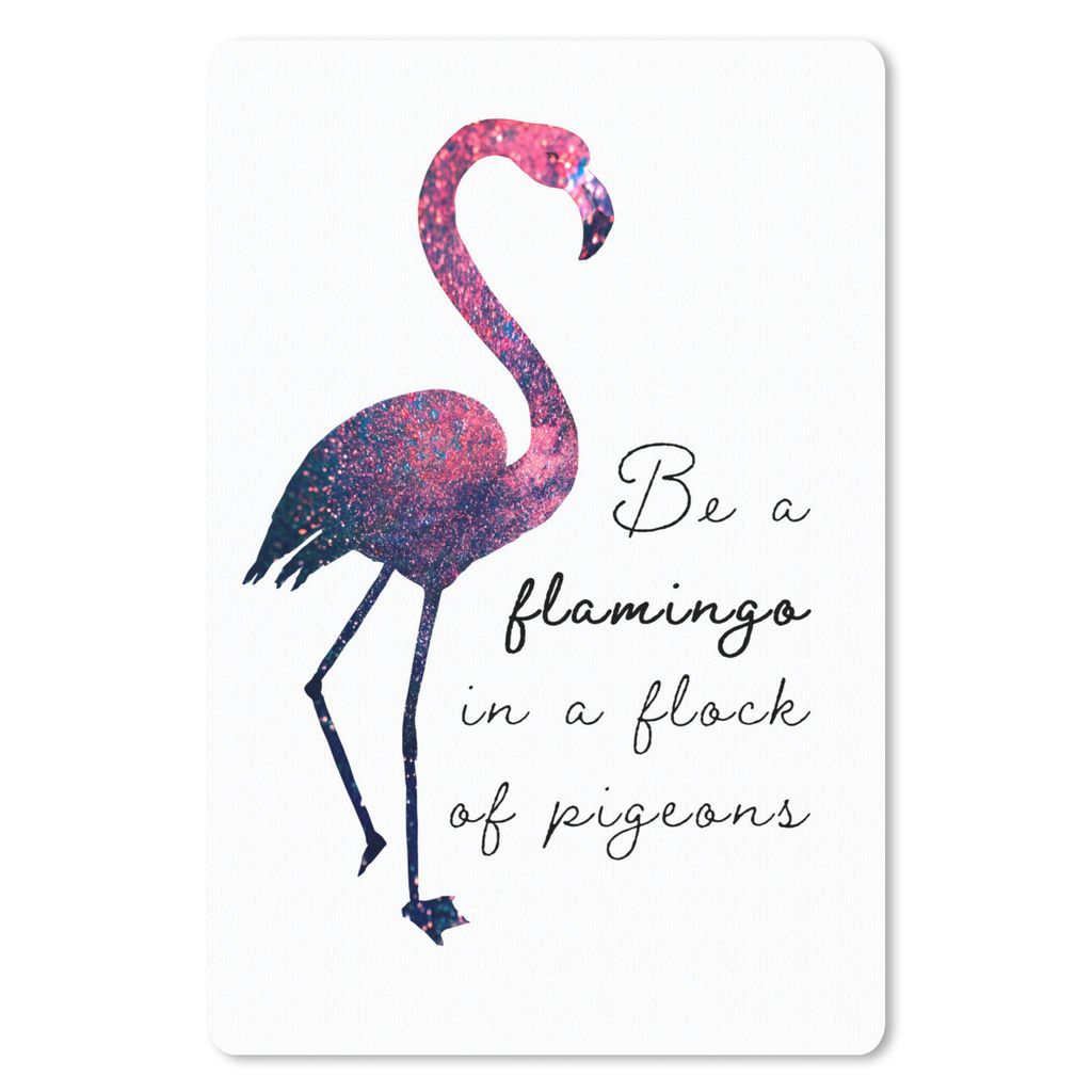 MuchoWow Mauspad Mousepad Flamingo - Glitzer - Rosa 18x27 cm - Mousepads - Maus Mat - Pad - Mausunterlage