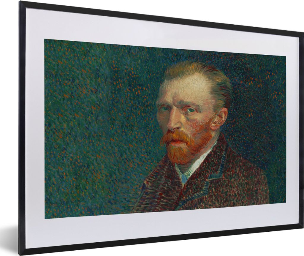 MuchoWow Gerahmtes Poster Kunst - Van Gogh - Alte Meister - Selbstporträt 60x40 cm - Poster mit Schwarzem Bilderrahmen Wandposter Rahmen Foto Bi...