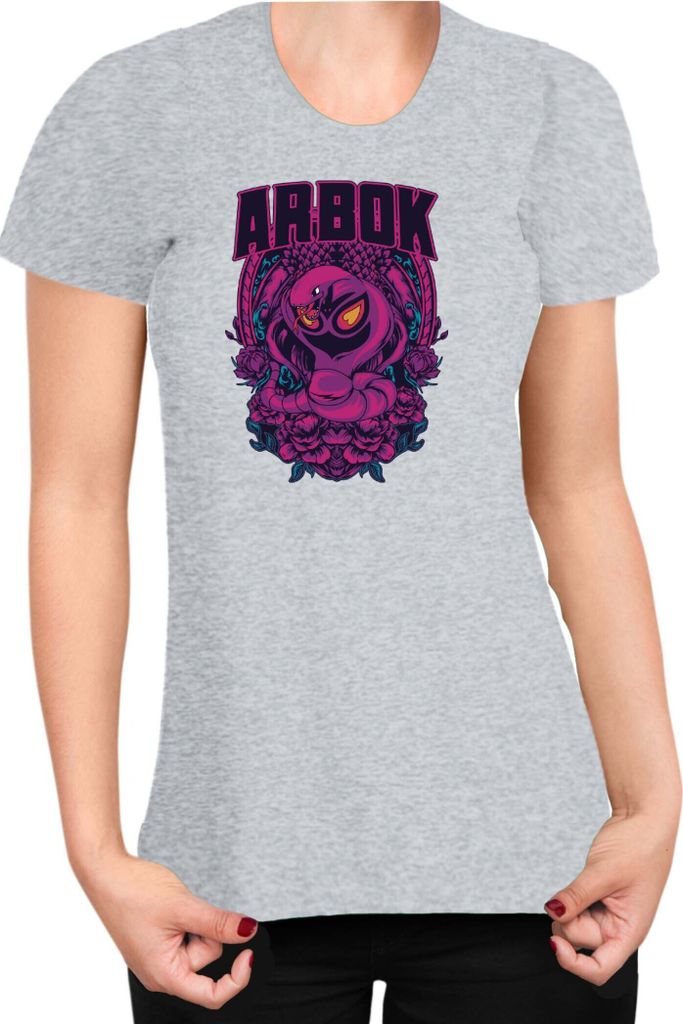 Damen T-Shirt Japan Anime Manga Pokemon Arbok, Lady M / Grau
