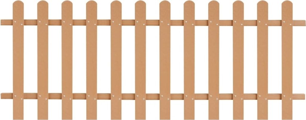 dkd-home-decor Lattenzaun aus WPC, Braun, 200 x 80 cm, 12 Latten, 9 cm Lattenabstand