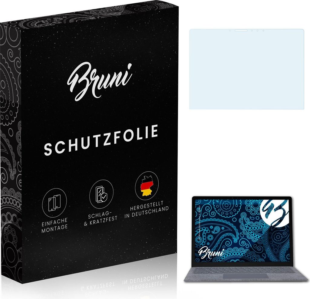 Bruni Basics-Clear 2x Schutzfolie kompatibel mit Microsoft Surface Laptop 4 (13,5 inch) Folie