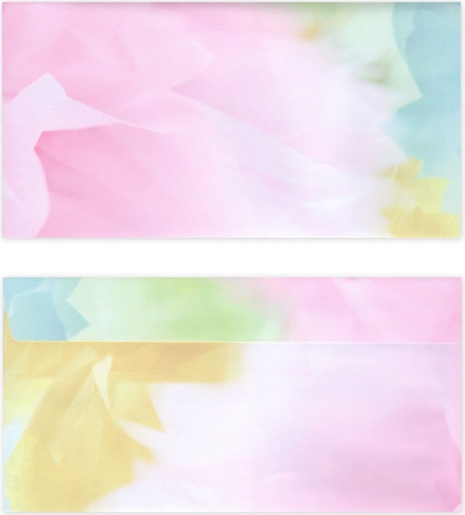 25 Stück Premium Briefumschläge (UMS-5098) DIN lang (110 X 220mm) farbenfrohes Motiv bunt farbig, Frühling Sommer Briefhüllen Kuvert, ohne Fens...