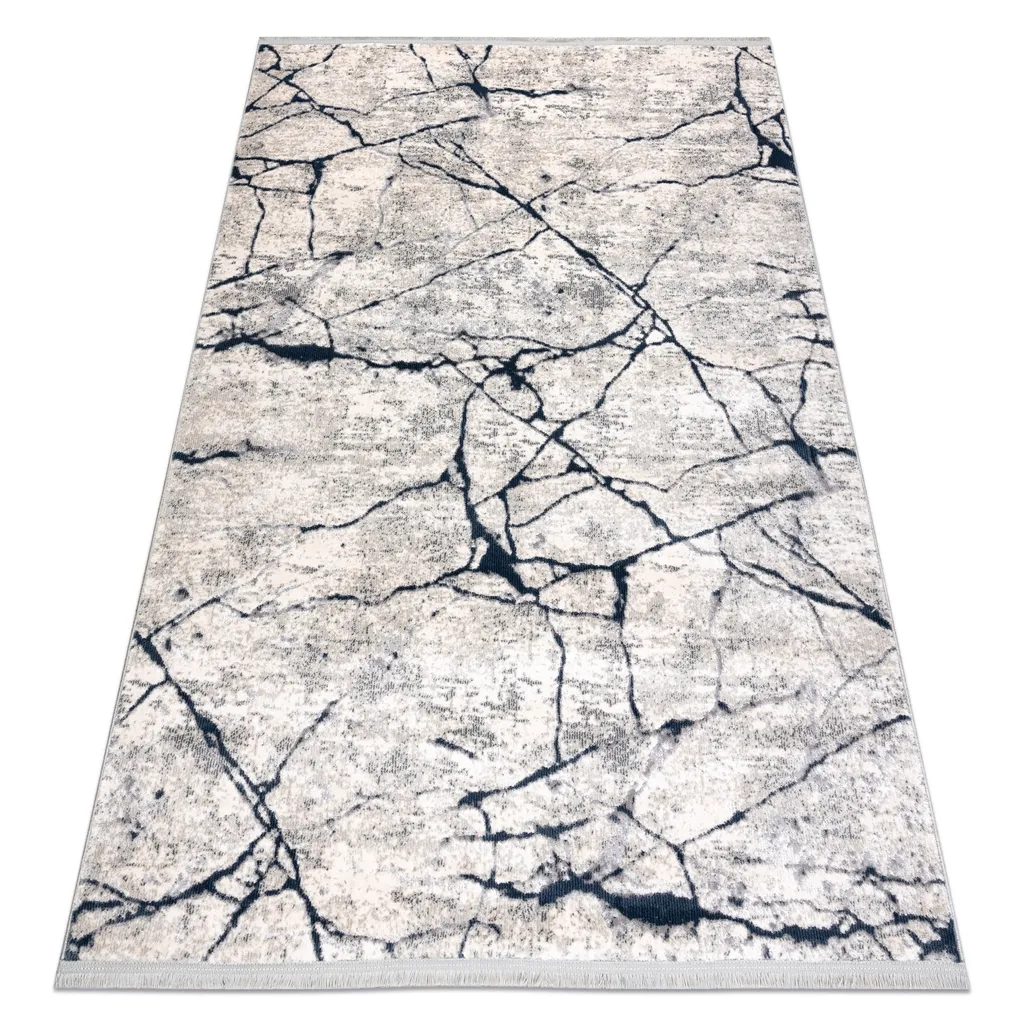 Tapis décoratif REBEC marbre pour salon et chambre - Doux et robuste