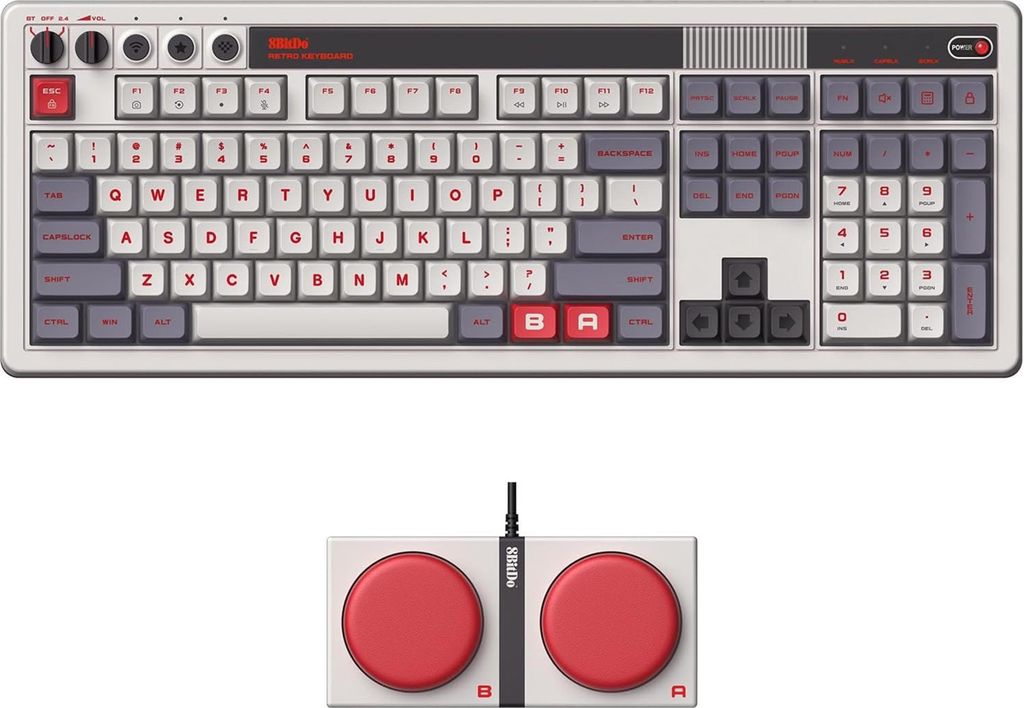 8BitDo Retro Mechanical Keyboard (N Edition) avec Numpad intégré + Dual Super Buttons