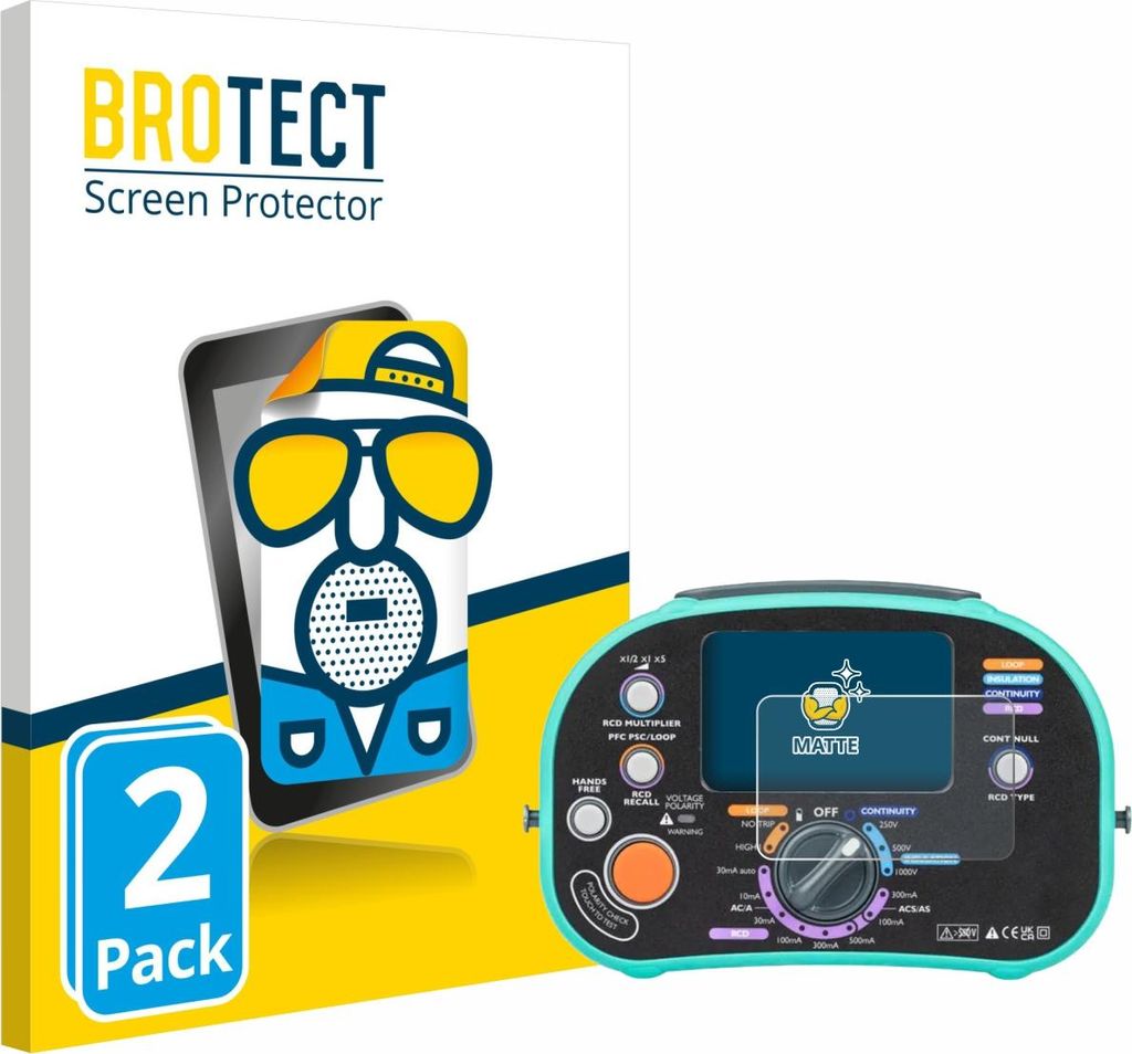 2x BROTECT Schutzfolie für Kewtech KT63DL Displayschutz Displayschutzfolie Folie Matt Entspiegelungsfolie