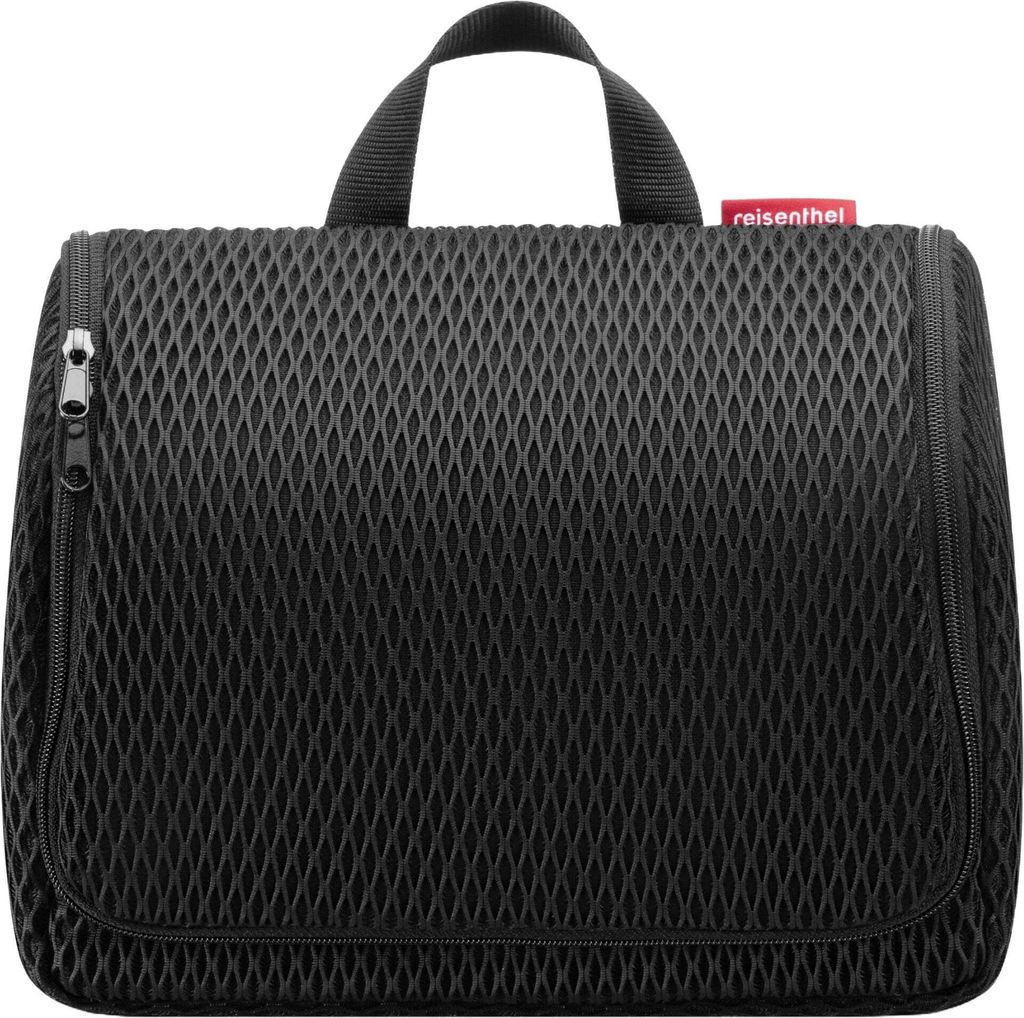 A black reisenthel toiletbag XL cosmetic bag with a textured diamond pattern.