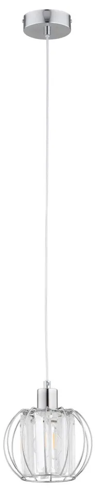 Suspension KRISTAL idéale au-dessus d'une table à manger, métal et chrome