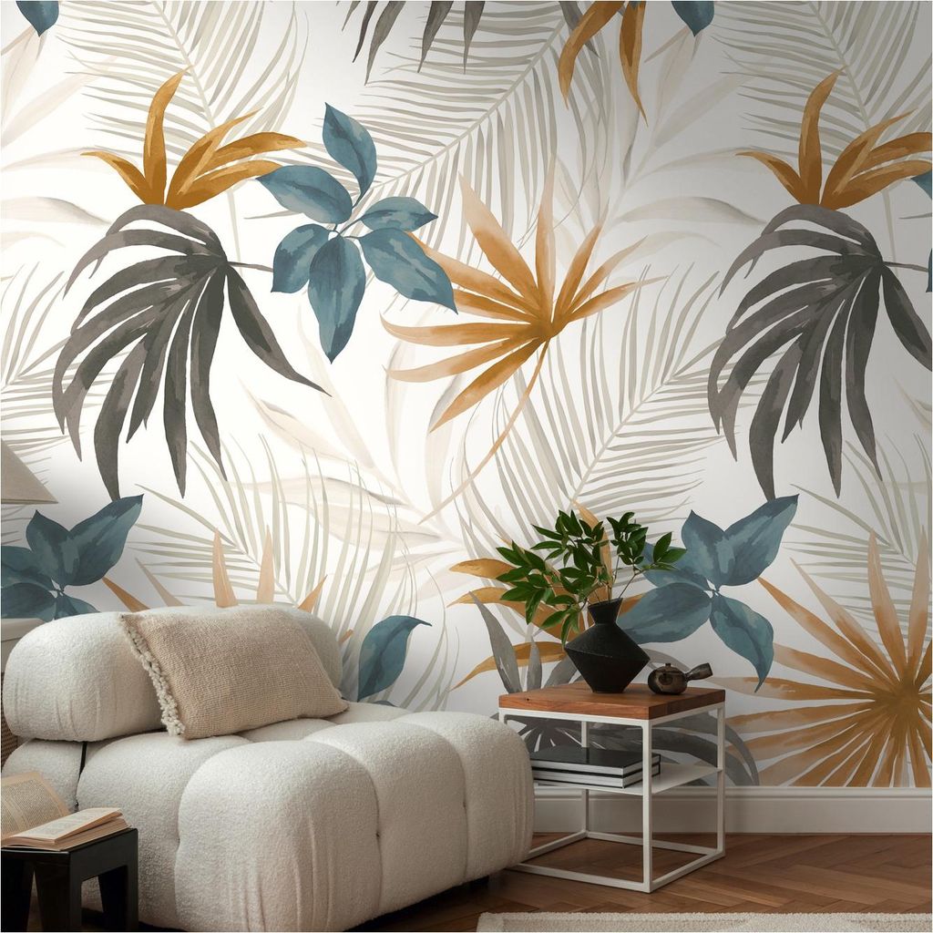 A.S. Creation Fototapete 8.80 x 0.53 m Livingwalls Dschungel Tapete Beige 791451 Palmen CosmoLiving by Cosmopolitan