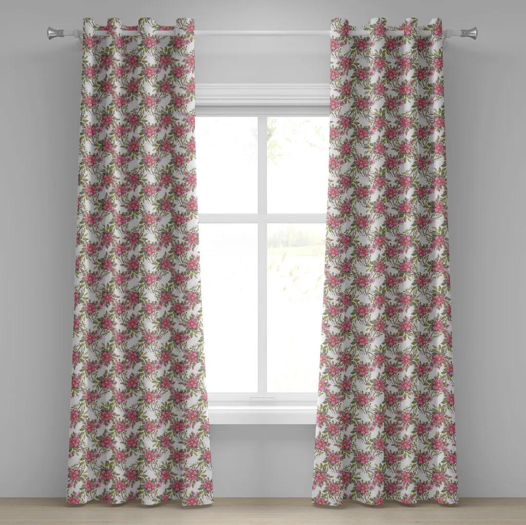 Set Tende Floreali 280x175cm ABAKUHAUS - Arredo per B&B e Case