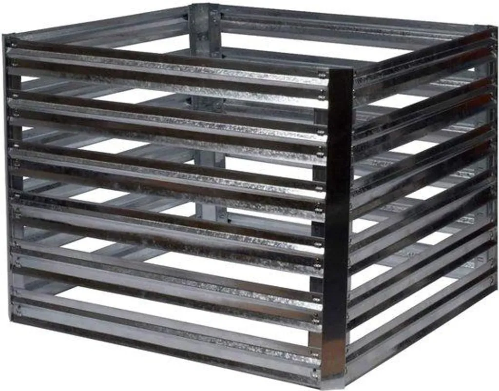 Bac à compost anti-corrosion en métal émaillé 93x93x70 cm durable et sain