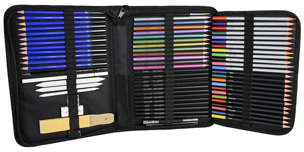 Crayons de couleur pour débutants avec coffret de rangement transportable