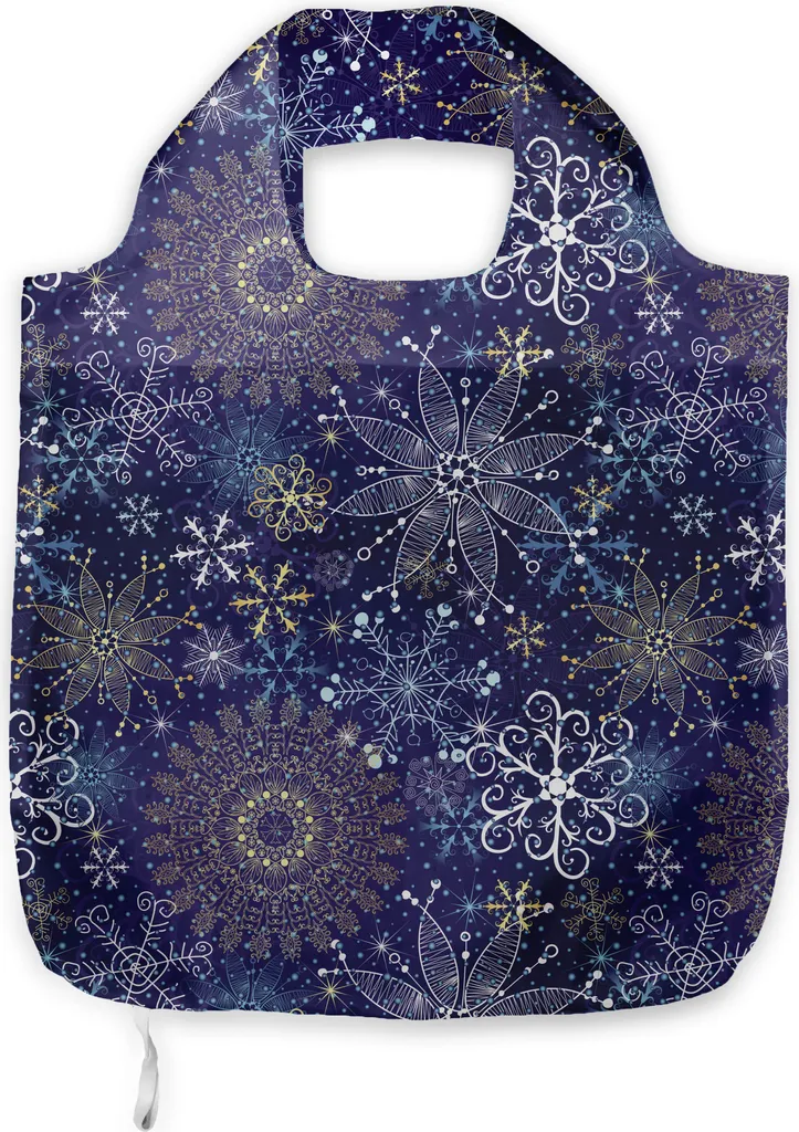 Idee Regalo Natale: Borsa ABAKUHAUS Blu Scuro Fiocchi di Neve