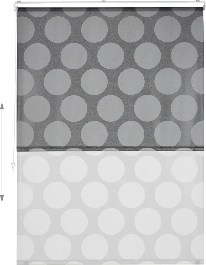 Store de douche Gris à Pois imperméable - Solution anti-éclaboussures