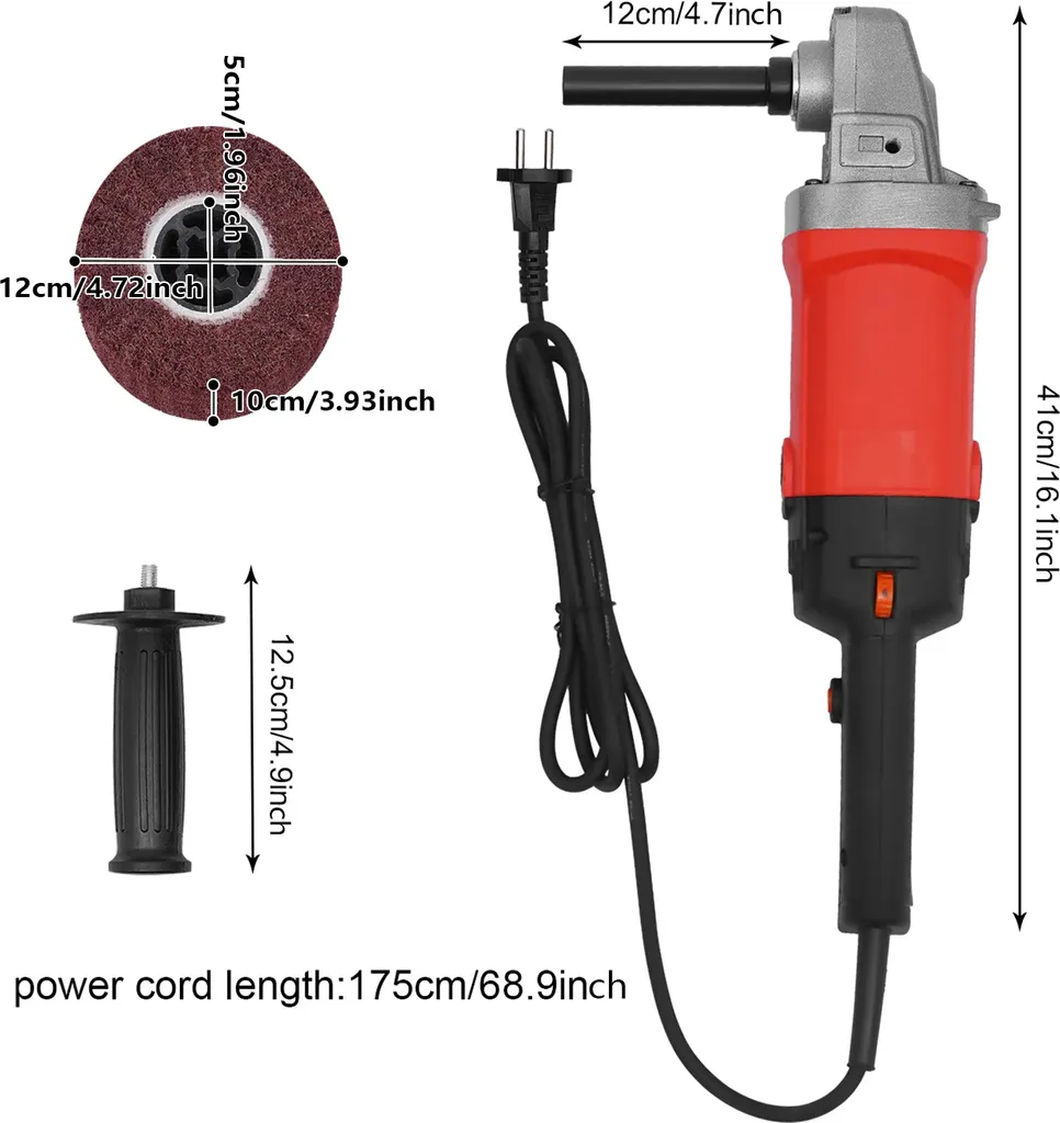 Rénovateur de surface électrique 1580W - Polisseuse brosseuse réglable - 2