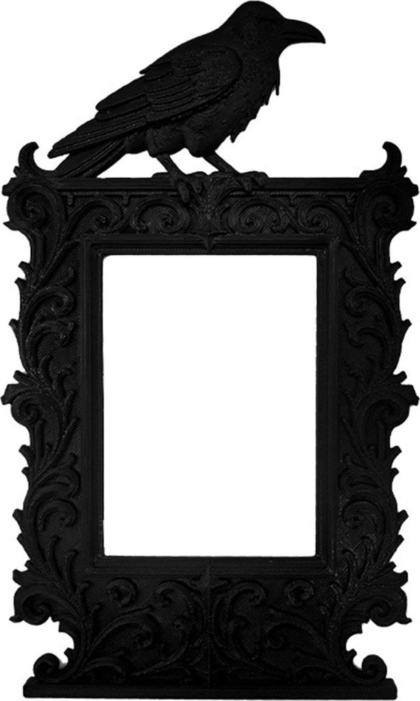 Dekorativer Rahmen mit Krähenmotiv, leicht, tragbar, Gothic-Design, Mehrzweck-Fotorahmen, Halloween-Party-Dekoration
