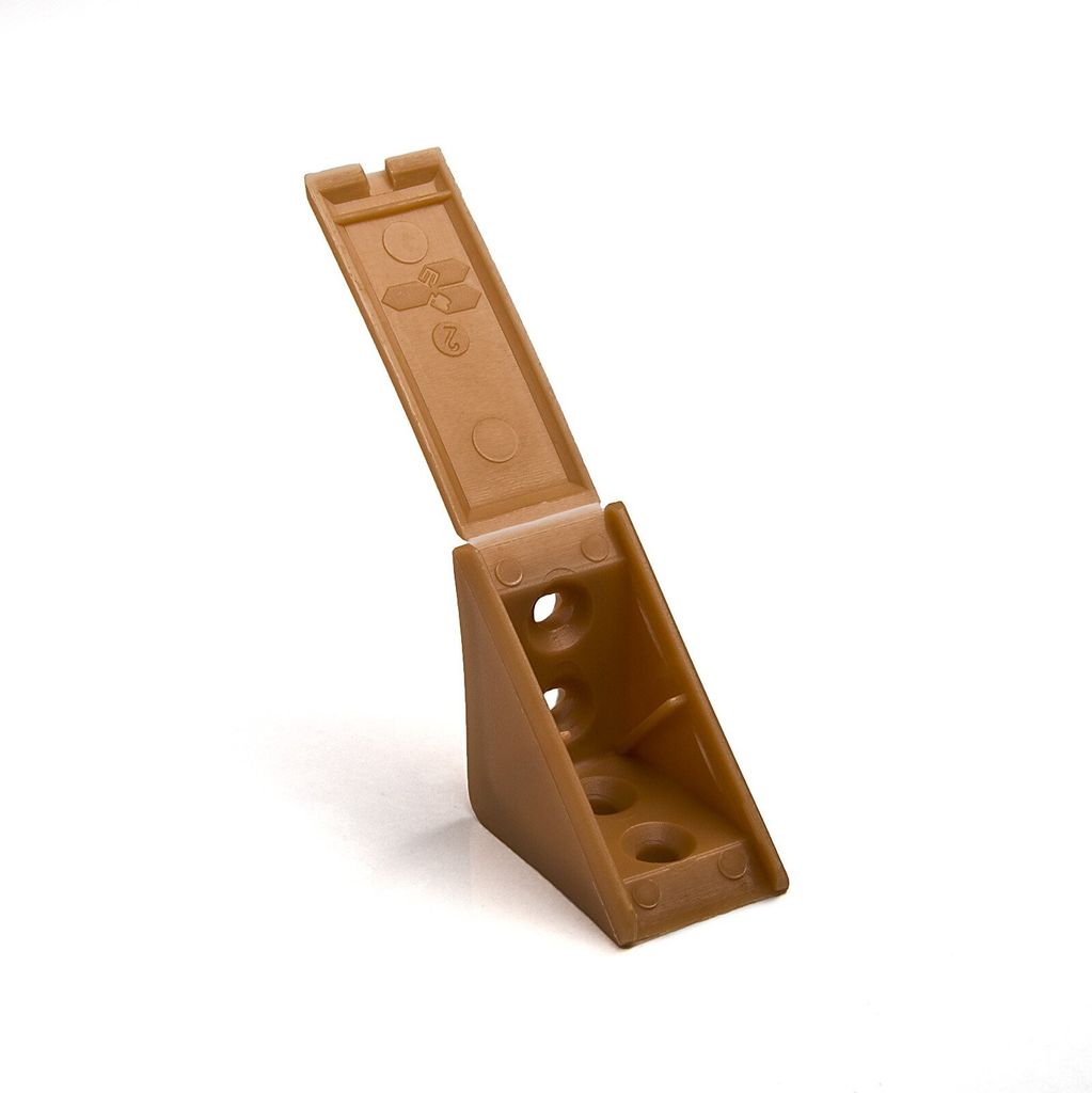 100 Stück Doppel Korpusverbinder Eckverbinder Schrankverbinder Möbelverbinder Winkel für Möbel 31 x 31 x 20 mm Farbe: Erlenholz