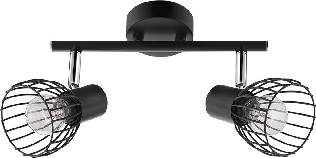 Nova Luce FIUMICINO Deckenleuchte E14 2-fach Schwarz 25,5x8x18cm dimmbar 770011