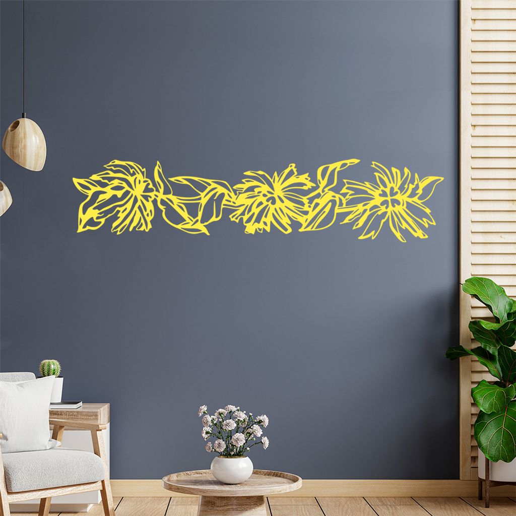 Blume - Ranken Wandtattoo in 6 Größen - Wandaufkleber Wall Sticker - Dekoration, Küche, Wohnzimmer, Schlafzimmer, Badezimmer