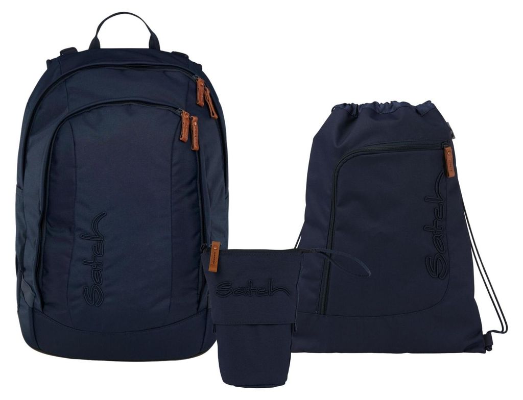 Satch, Schulrucksack-Set AIR Nordic Blue 3-teilig, ab 5. Klasse