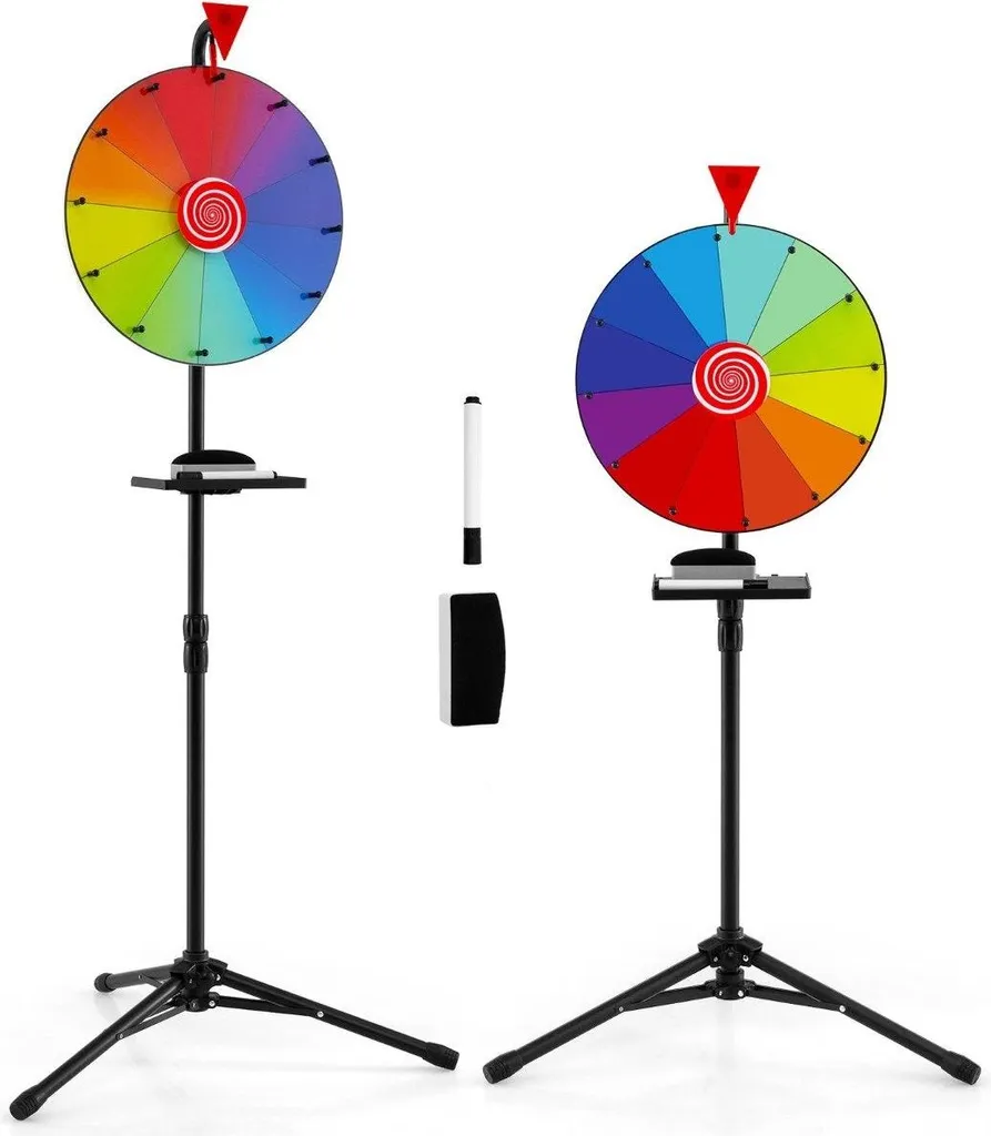 Roue de la fortune stable avec support de sol ajustable pour événements