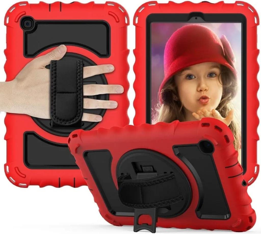 Custodia per Samsung Galaxy Tab 10.4" con supporto e tracolla rossa