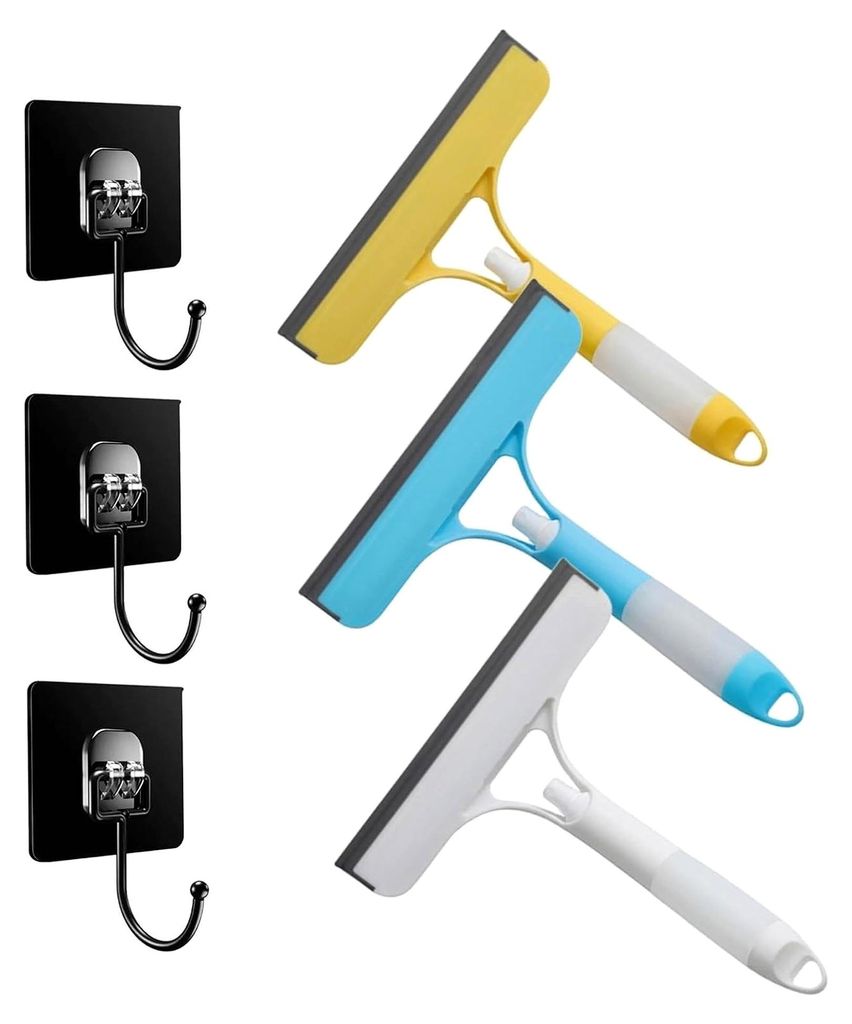 3 in 1 Window Cleaning Scraper, Rakel für Duschglas 3-in-1-Fensterreiniger mit Sprühfunktion 3 STK Fensterabzieher 24 x 31 cm Für Dusche, Bad, K...