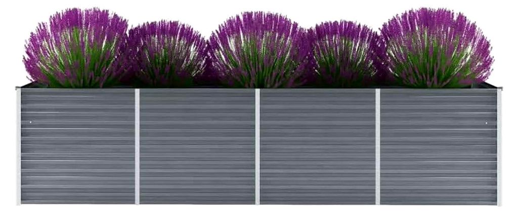Hochbeet aus verzinktem Stahl, 320 x 80 x 77 cm, grau