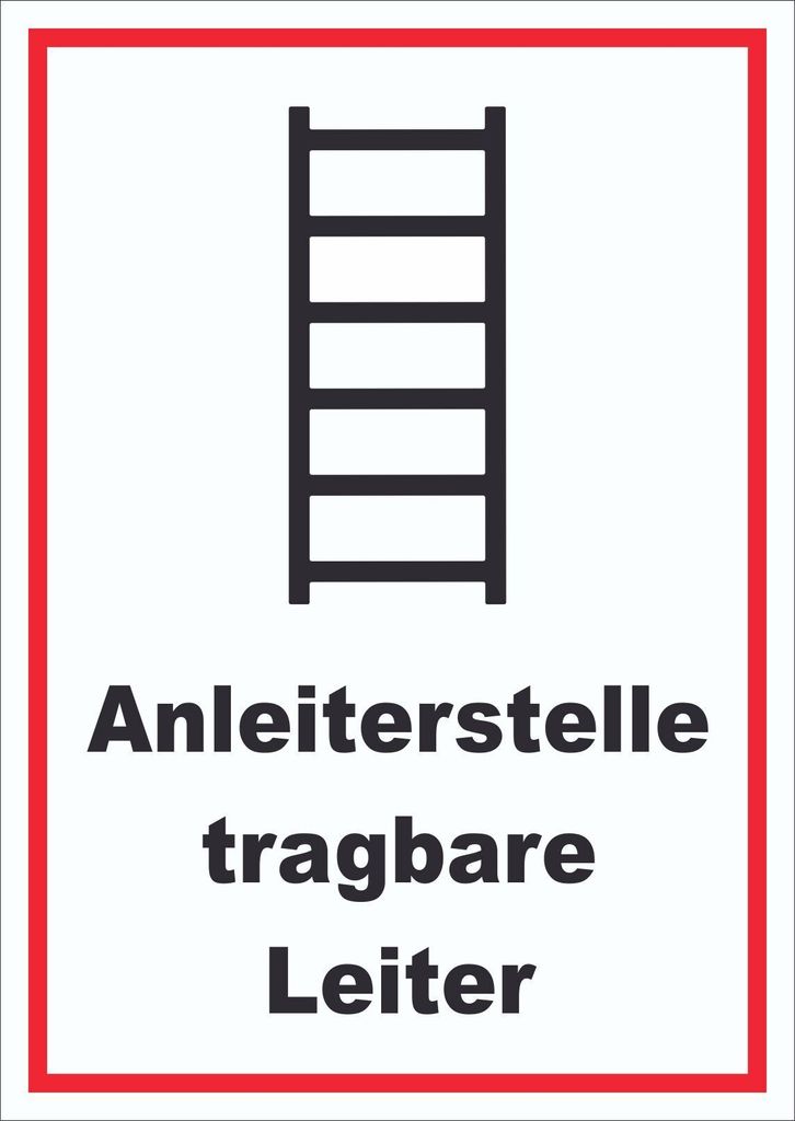 Schild Anleiterstelle tragbare Leiter A6 Rückseite selbstklebend