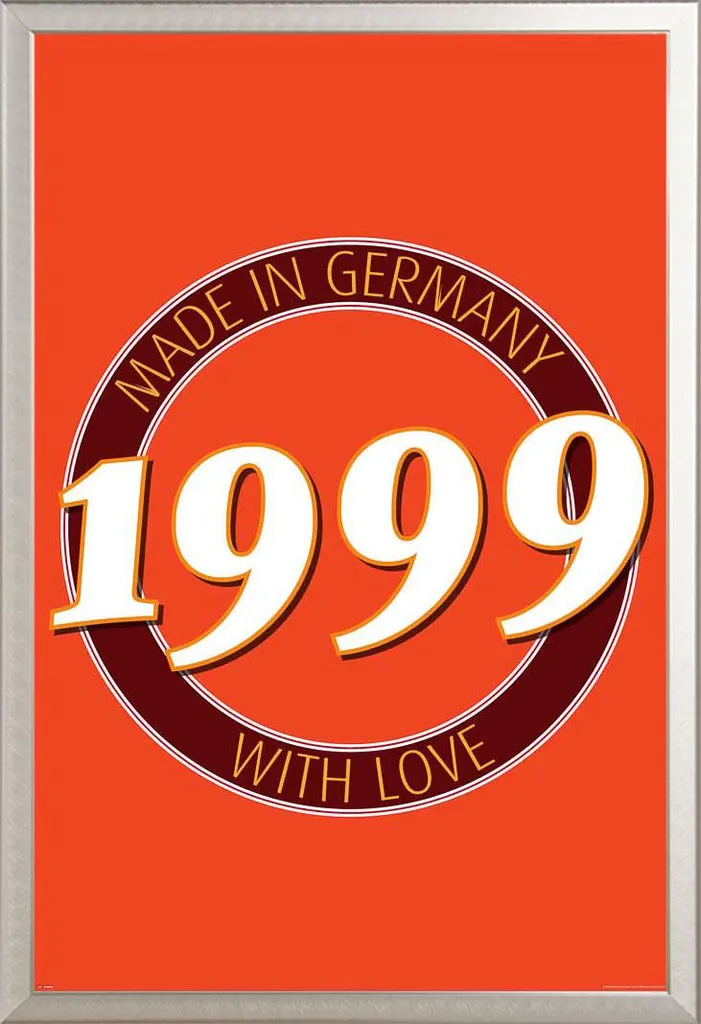 Poster di compleanno - Poster - 1999 - Germany + cornice rimovibile, Shinsuke® Maxi alluminio argento, vetro acrilico