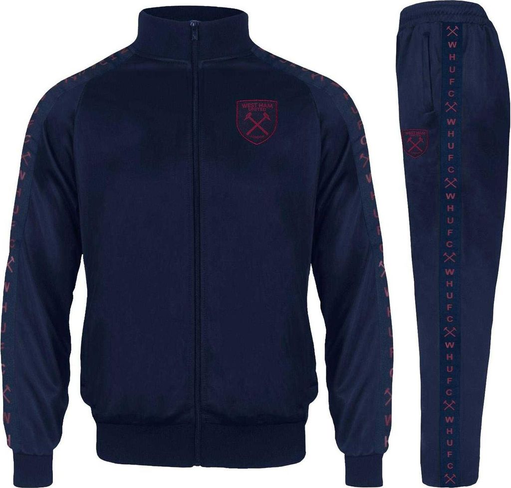 West Ham United FC - Trainingsanzug für Jungen, verklebt GF1314 (110) (Dunkles Marineblau)