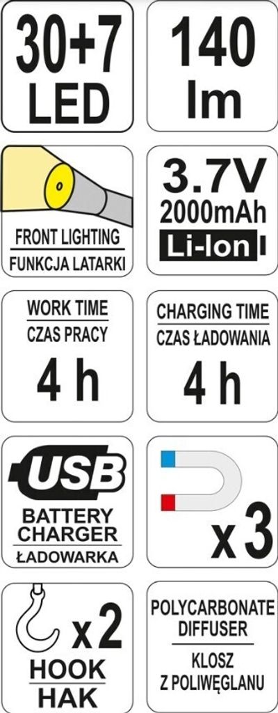 Arbeitslampe Akku  Werkstattlampe Stablampe Handlampe Produktbild 12