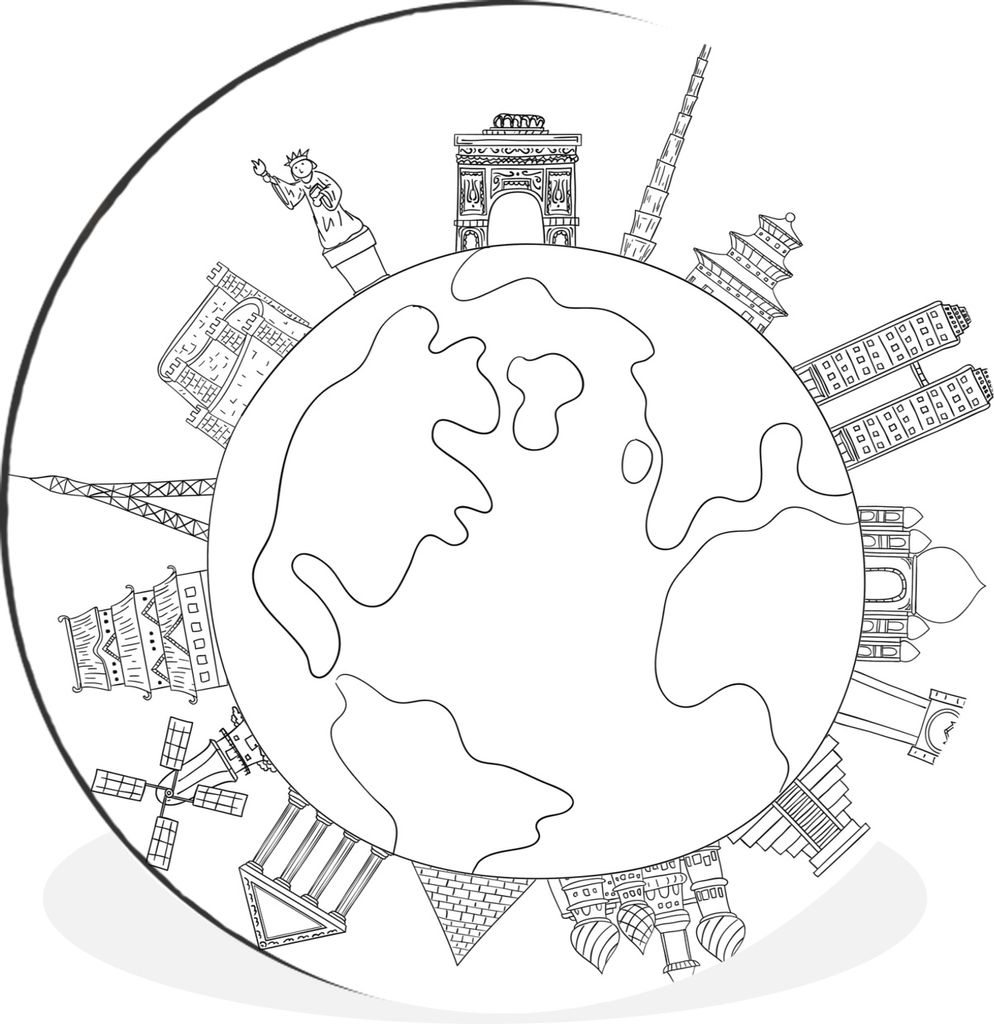 MuchoWow - Wand Bild - Wohnzimmer - Runde Bilder - Alubilder - Kunst für zu Hause - Aluminium - Wanddekoration