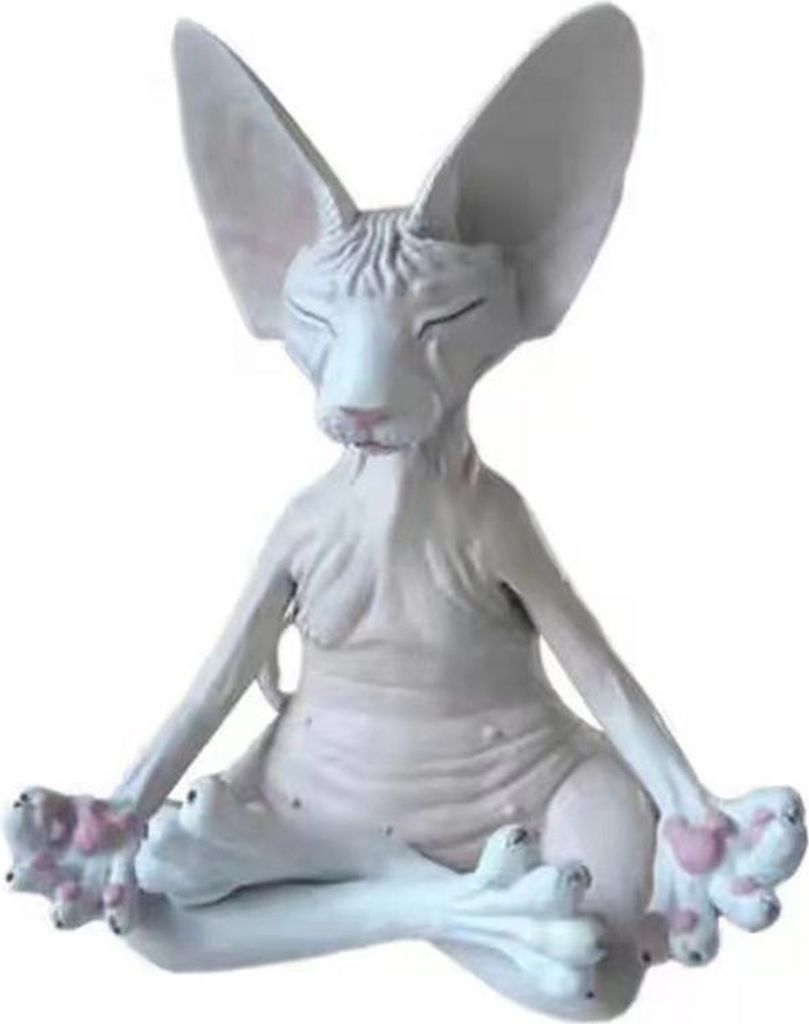 INF Sphynx Katze Meditationsfigur, 8cm, Harz, Wohnzimmer, Büro, 1 Stück