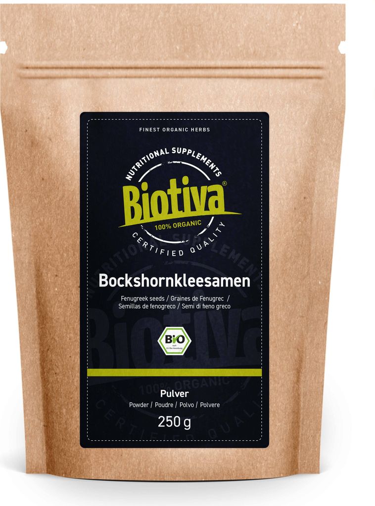 Biotiva Bockshornkleesamen gemahlen 250g aus biologischem Anbau