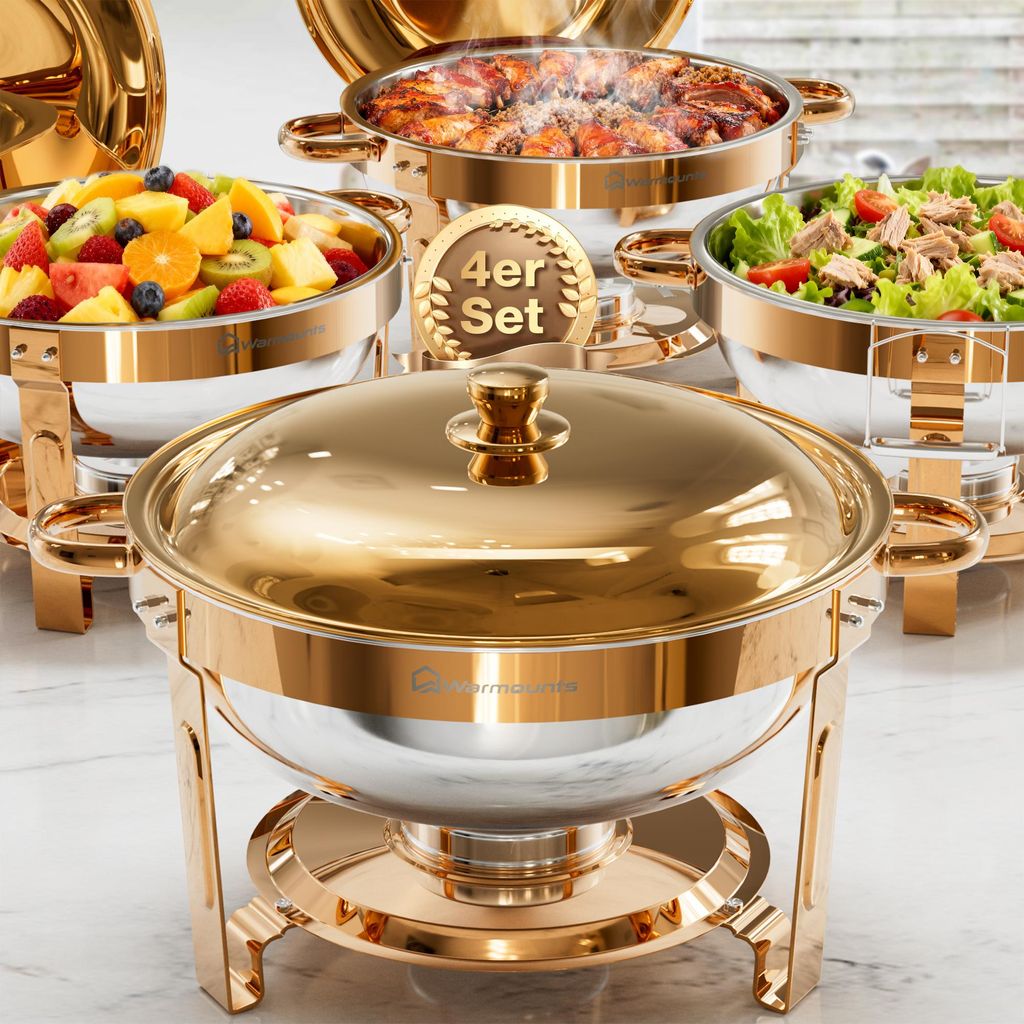 WARMOUNTS 5QT Chafing Dish Set 4ks – kulatá nerezová sada Obrázek produktu 