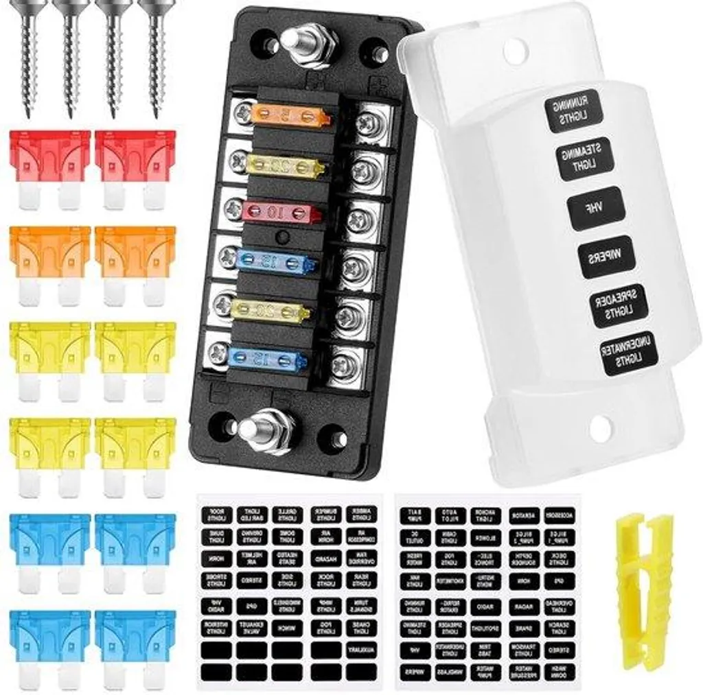 Boîtier de fusibles 12V pour aménagement van et bateau avec fusibles ATO