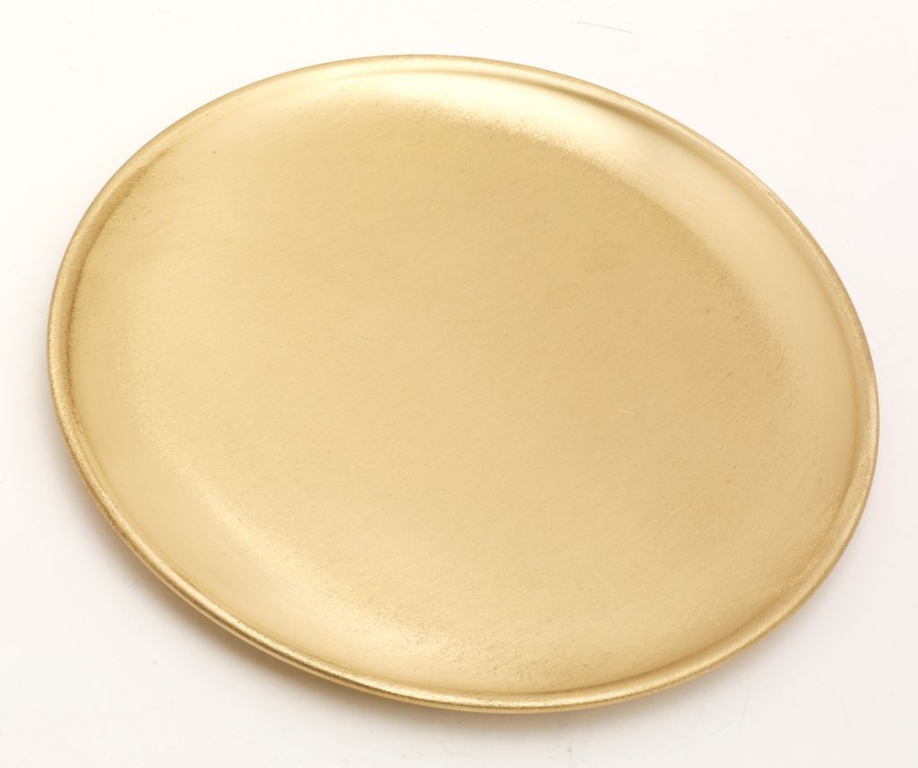 Kerzenteller, Dekoteller Messing Gold matt satiniert Ø 17 cm ideal für Kerzen, Taufkerzen, Hochzeitskerzen